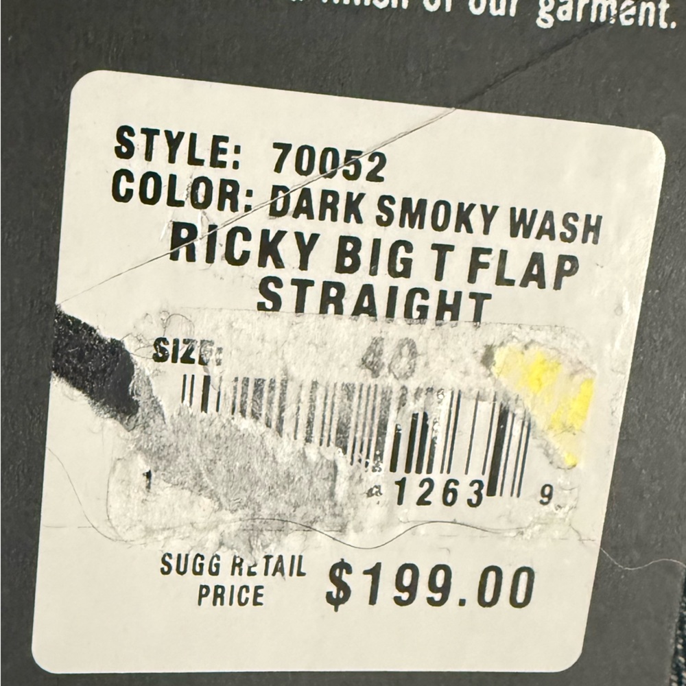 TRUE RELIGION RICKY BIG T FLAP STRAIGHT DARK SMOKY WASH MENS SIZE 40X34~NWT - Picture 10 of 10
